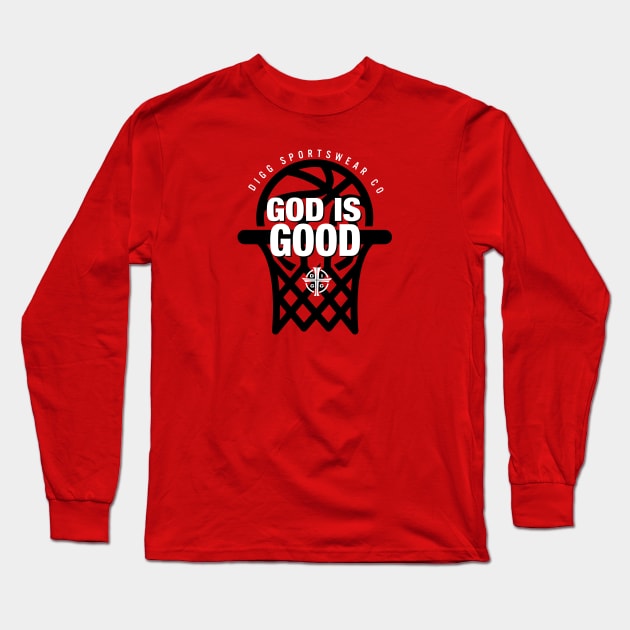 GOD IS GOOD (RED) Long Sleeve T-Shirt by diggapparel